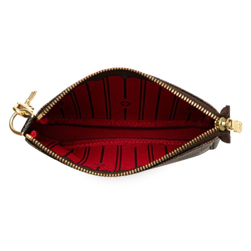 LOUIS VUITTON Brown Damier Leather Pochette Mini Bag - Picture 7 of 9